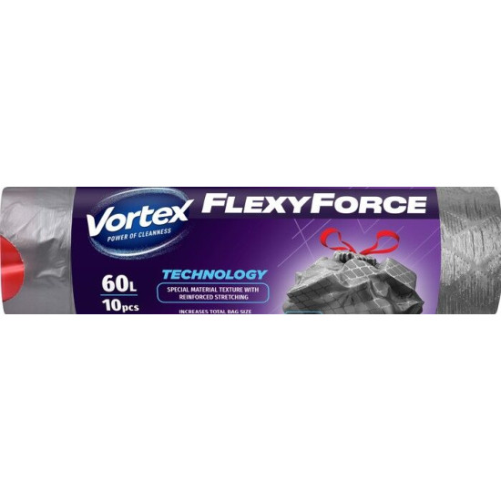 ВОРТЕКС Торби за смет FLEXY FORCE 60 литра х 10 бр