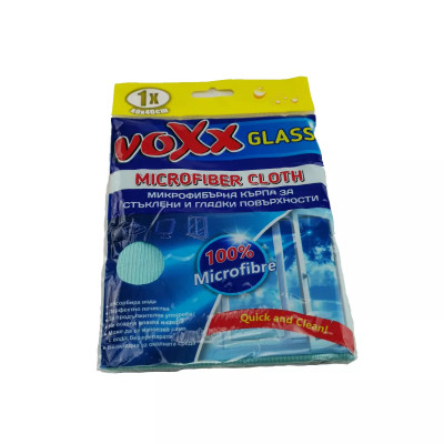 ВОКС микрофибърна кърпа за почистване на стъкла СИНЯ 40x40 см