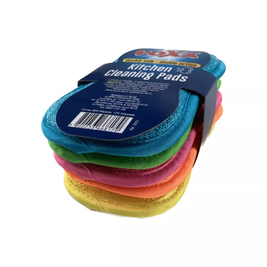 ВОКС KITCHEN CLEANING PADS микрофибърна кухнернска кърпа-гъба с двоен ефект за почистване и избърсване х 5 бр