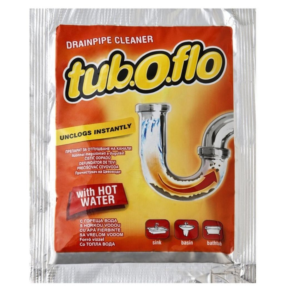 ТУБОФЛО HOT WATER препарат за отпушване на канали с гореща вода еднократни дози х 1 бр