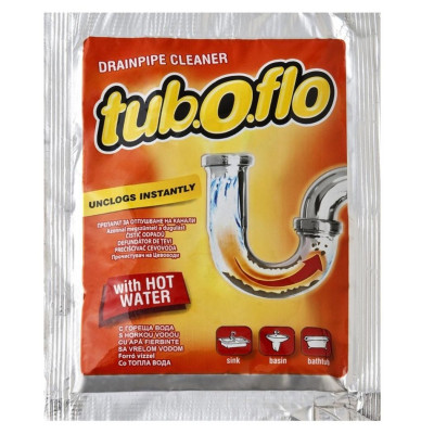 ТУБОФЛО HOT WATER препарат за отпушване на канали с гореща вода еднократни дози х 1 бр