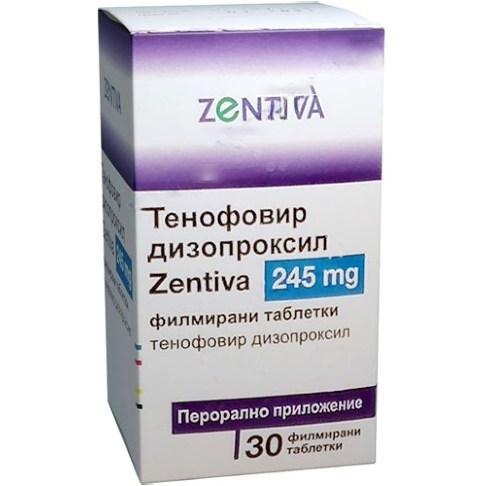 ТЕНОФОВИР ДИЗОПРОКСИЛ ЗЕНТИВА табл 245 мг x 30 бр