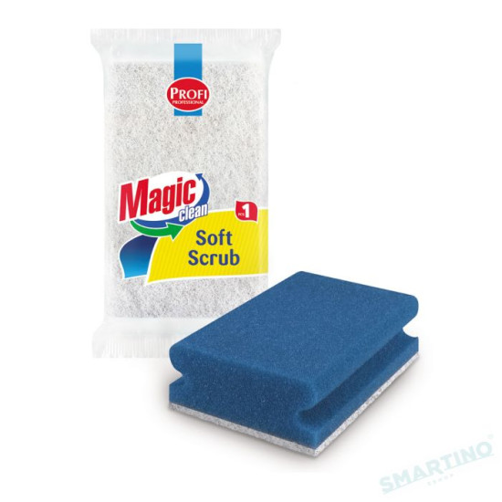 МЕДЖИК КЛИЙН SOFT SCRUB гъба с канал за почистване на баня х 1 бр