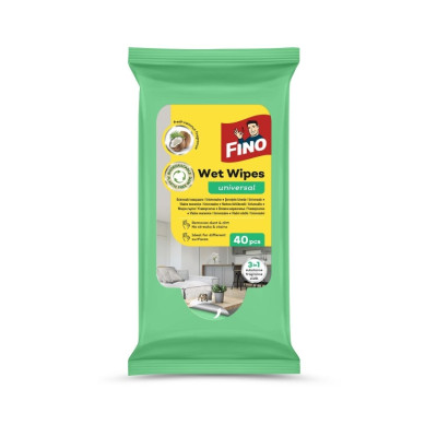 ФИНО WET WIPES UNIVERSAL универсални мокри кърпи за почистване 17х20 см х 40 бр