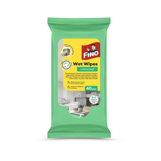 ФИНО WET WIPES UNIVERSAL универсални мокри кърпи за почистване 17х20 см х 40 бр