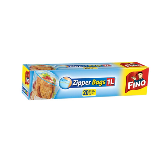 ФИНО ZIPPER BAGS пликове с цип за съхранение на храна 1 л х 20 бр