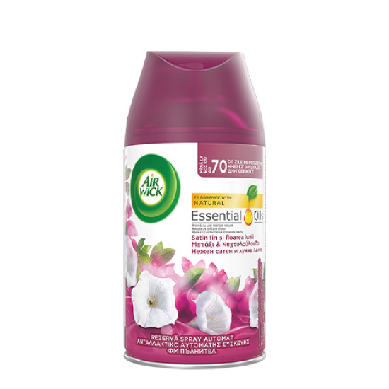 AIR WICK FRESHMATIC ФМ пълнител за ароматизатор Нежен сатен и Лунна лилия 2х250 мл