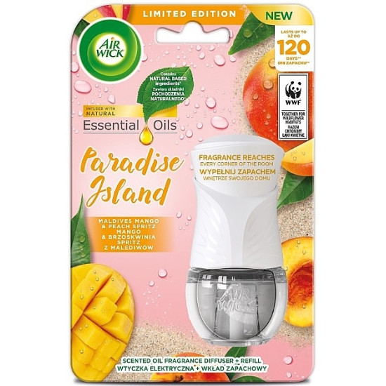 AIR WICK Essential oils Електрически ароматизатор Манго и праскова 19 мл