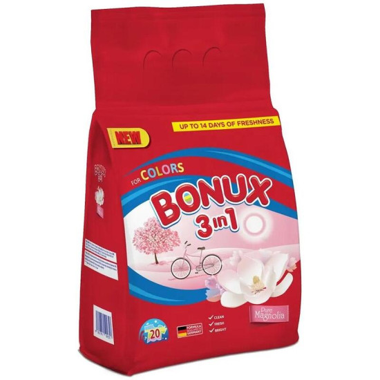 БОНУКС COLOR PURE MAGNOLIA прах за пране 2 кг /20 пранета/
