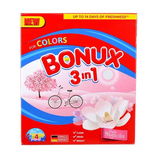 БОНУКС COLOR RADIANT ROSE прах за пране /7 пранета/ 0.4 кг