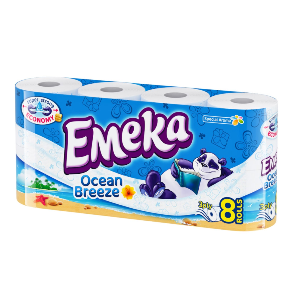 ТОАЛЕТНА ХАРТИЯ ЕМЕКА OCEAN BREEZE х 8 бр - За баня и WC