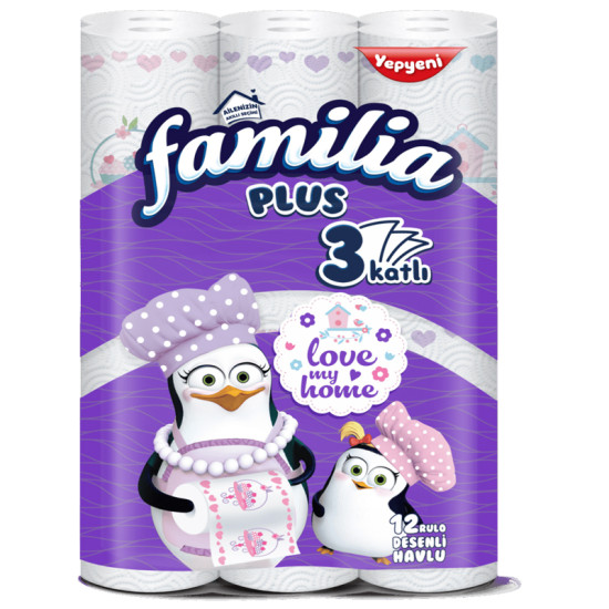 ФАМИЛИЯ PLUS кухненска ролка 3 слоя, 80 къса х 12 бр