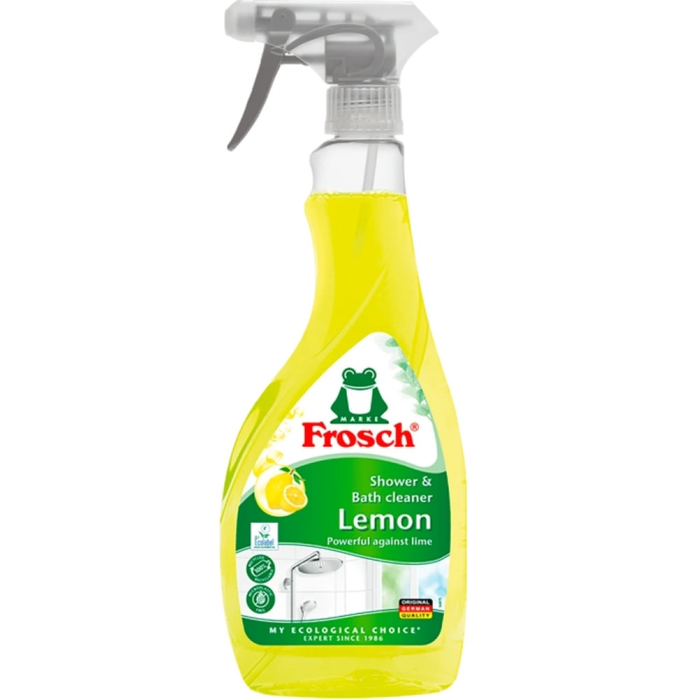 ФРОШ Shower & Bath Cleaner Lemon Почистващ препарат за баня Лимон, спрей 500 мл - За баня и WC