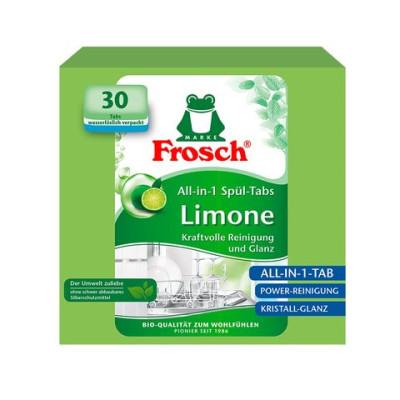 ФРОШ All in 1 Таблетки за съдомиялна Зелен Лимон 540 гр, 30 бр