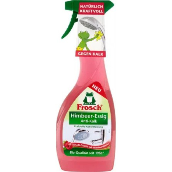 FROSCH ANTI CALC RASPBERRY VINEGAR почистващ препарат за баня и кухня срещу котлен камък с Малинов оцет спрей 500 мл