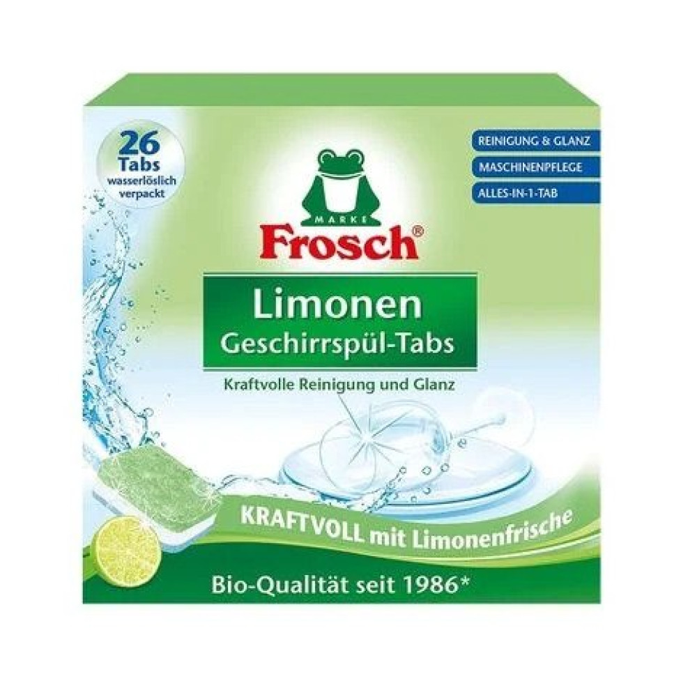 ФРОШ All in 1 Таблетки за съдомиялна Зелен Лимон 520 гр, 26 бр - За съдомиялна