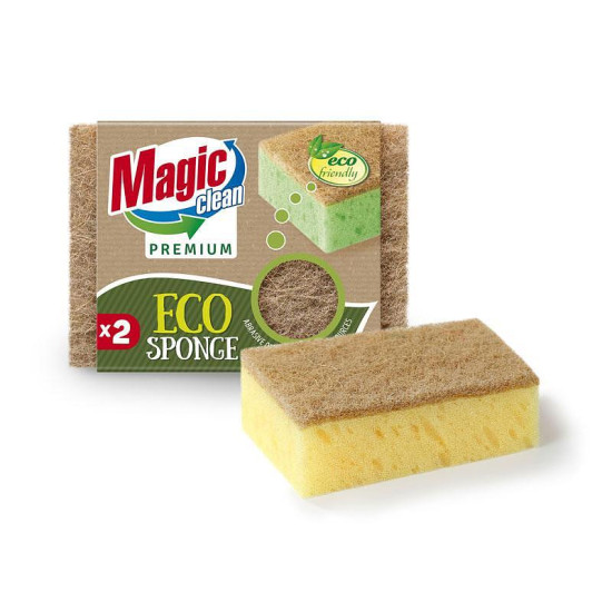 МЕДЖИК КЛИЙН PREMIUM ECO домакинска гъба с фибра х 2 бр