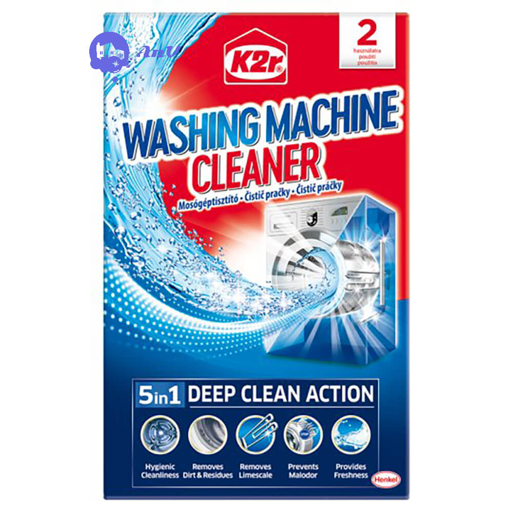 K2R WASHING MACHINE CLEANER 5in1 DEEP CLEAN ACTION прах за перална машина х 2 бр - Перилни препарати