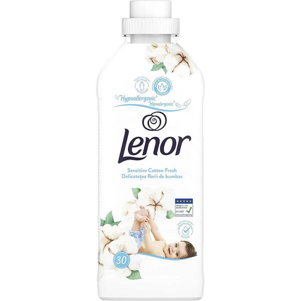 ЛЕНОР SENSITIVE COTTON FRESH омекотител 750 мл /30 пранета/ - Перилни препарати