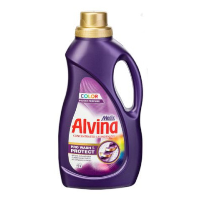 АЛВИНА PRO WASH & PROTECT COLOR DELUXE PERFUME концентриран перилен препарат за цветни тъкани 935 мл /17 пранета/