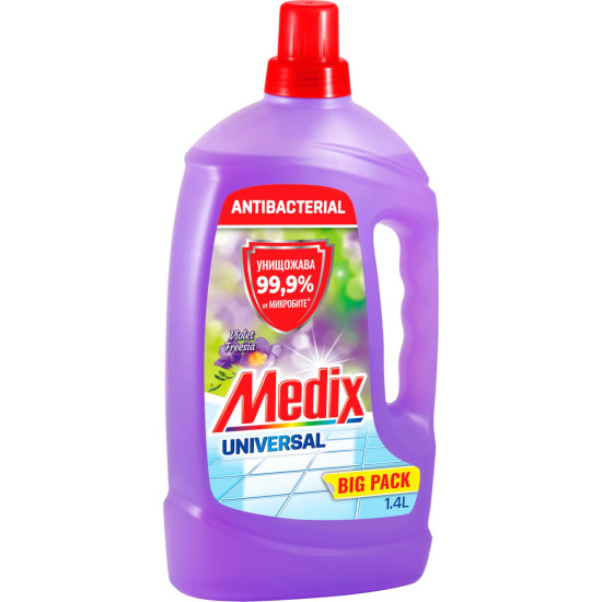 MEDIX UNIVERSAL ANTIBACTERIAL VIOLET FREESIA дезинфекциращ универсален препарат за почистване 1.4 л