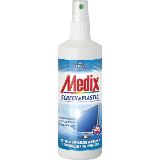 MEDIX EXPERT SCREEN & PLASTIC препарат за почистване на екрани и пластмасови повърхности спрей 200 мл
