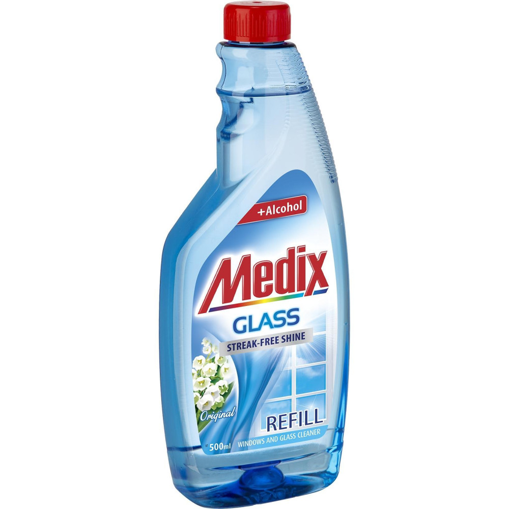 МЕДИКС GLASS препарат за почистване на стъкла и гладки повърхности ОРИГИНАЛ с аромат на момина сълза, пълнител 500 мл - За стъкла и гладки повърхности
