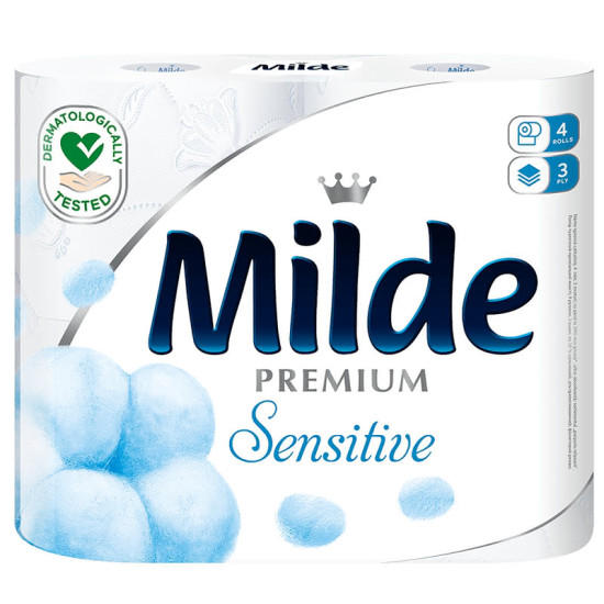 ТОАЛЕТНА ХАРТИЯ МИЛДЕ PREMIUM SENSITIVE х 4 бр