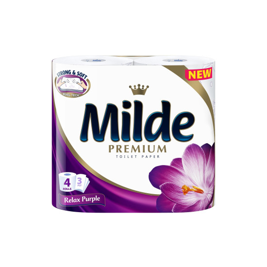 ТОАЛЕТНА ХАРТИЯ МИЛДЕ PREMIUM RELAX PURPLE х 4 бр