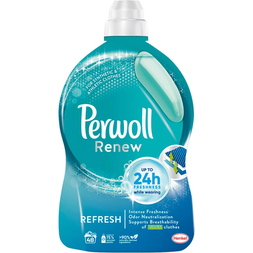 ПЕРВОЛ RENEW SPORT & REFRESH специализиран течен перилен препарат, гел 2,97 л - Перилни препарати ПЕРВОЛ RENEW SPORT & REFRESH специализиран течен перилен препарат, гел 2,97 л - Перилни препарати