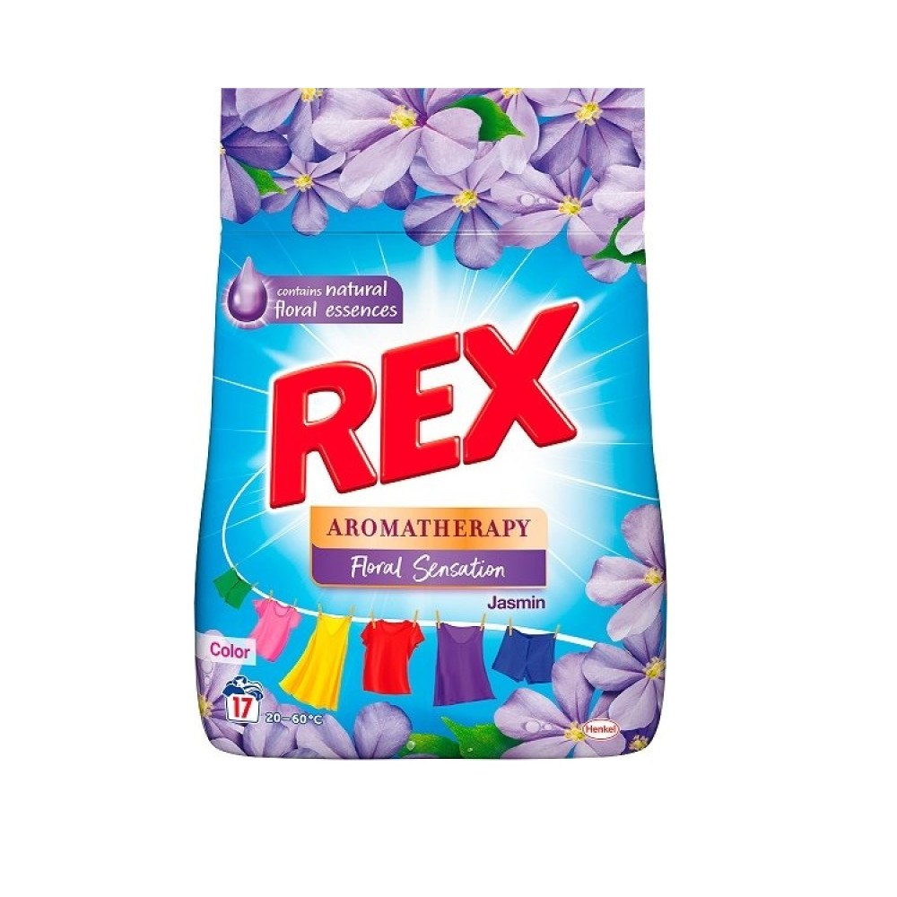 РЕКС Aromatherapy Jasmin Color Жасмин и Жожоба прах за пране, за 17 пранета, 1,02 кг - Перилни препарати