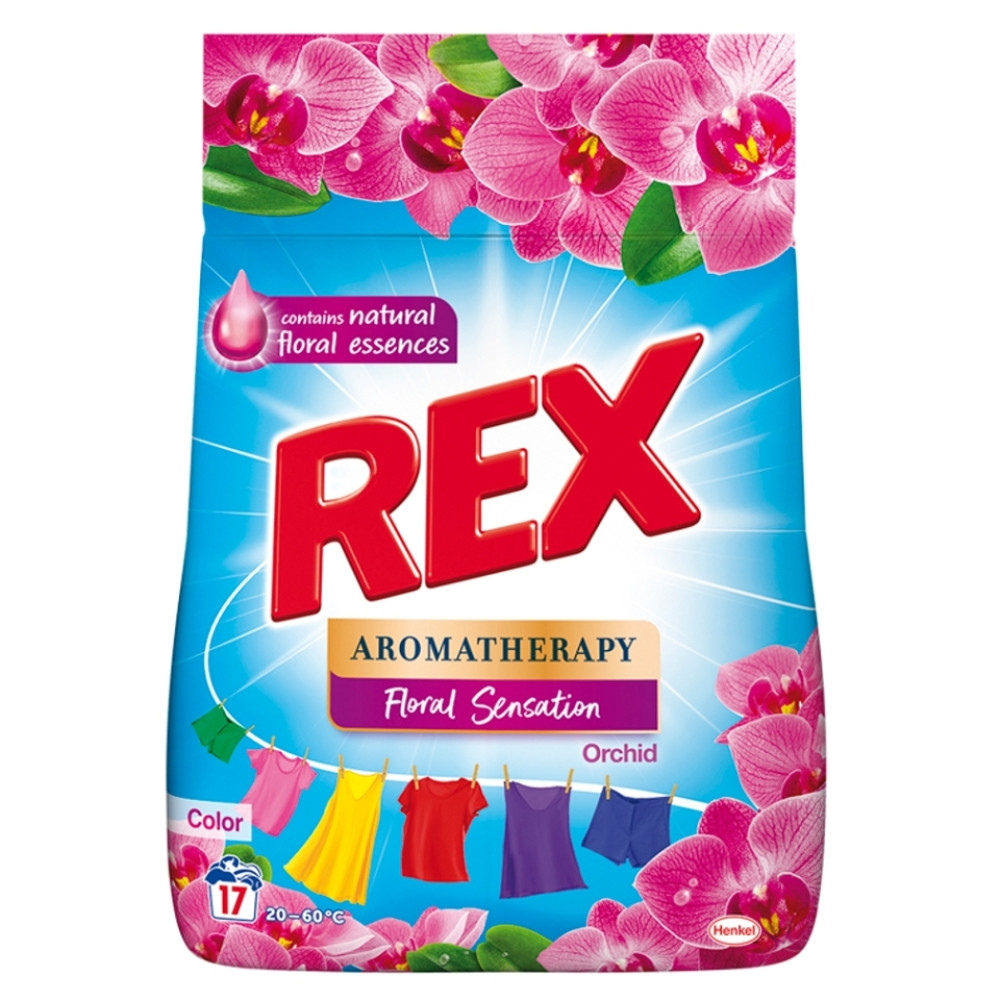 РЕКС Aromatherapy Orchid Color Орхидея и Макадамия прах за пране, за 17 пранета, 1,02 кг - Перилни препарати