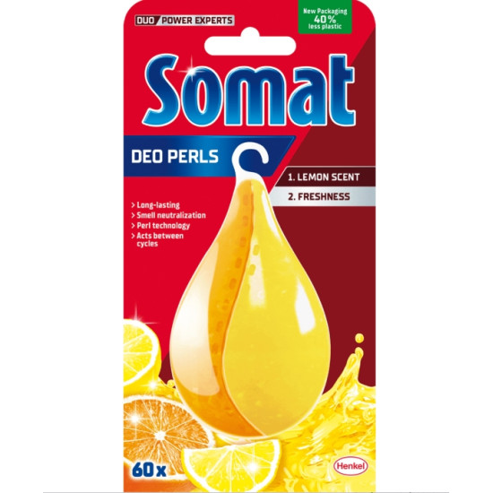 СОМАТ DEO PERLS LEMON ароматизатор за съдомиялна машина 60 цикъла 17 г