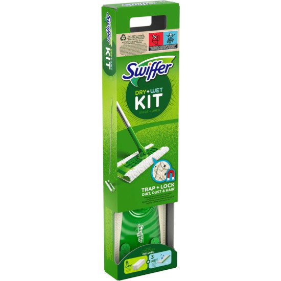 SWIFFER КИТ ЗА ПОД ЗА СУХО И МОКРО ПОЧИСТВАНЕ