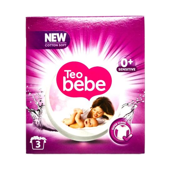TEO BEBE SENSITIVE 0+ ЛАВАНДУЛА прах за пране на бебешки дрехи 225 г /3 пранета/