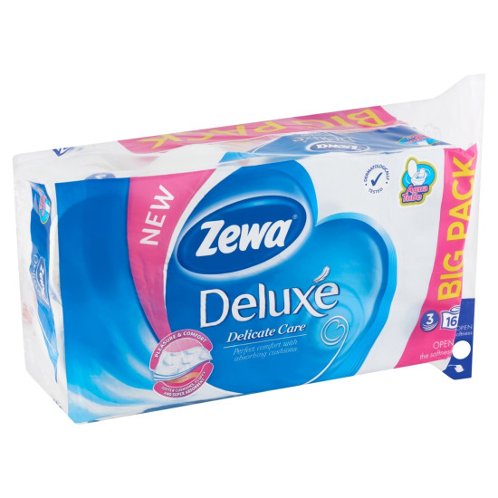 ЗЕВА ДЕЛУКС DELICATE CARE ТОАЛЕТНА ХАРТИЯ х 16 бр