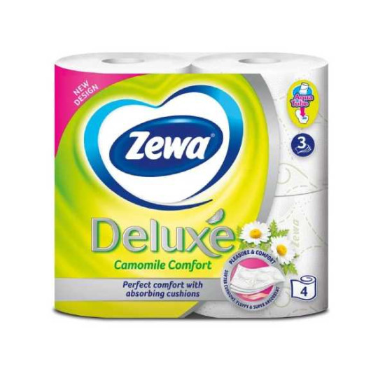 ЗЕВА ДЕЛУКС CAMOMILE COMFORT ТОАЛЕТНА ХАРТИЯ ЛАЙКА х 4 бр