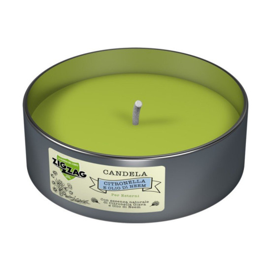 ЗИГ ЗАГ CITRONELLA E OLIO DI NEEM 9h свещ против комари с аромат 9.6 см
