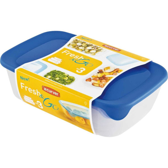 КОМПЛЕКТ КУТИИ ЗА СЪХРАНЕНИЕ CURVER FRESH & GO /0.5+1+1.5л/ 3 бр