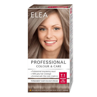 ЕЛЕА PROFESSIONAL COLOUR & CARE крем-боя за коса 7.1 MEDIUM ASH BLOND