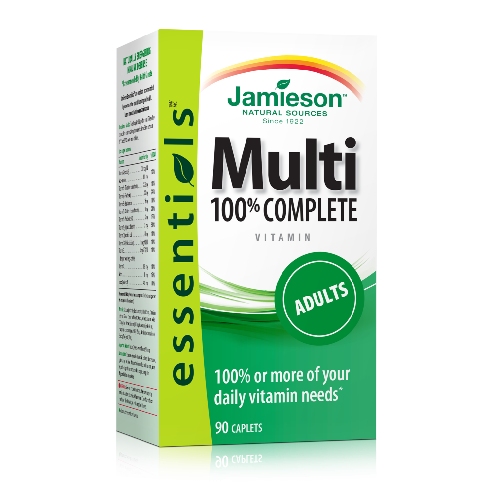Мулти за възрастни, витамини и минерали за имунитет, енергия, 90 капсули, Jamieson -