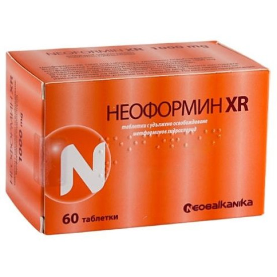 НЕОФОРМИН XR табл с удълж освобождаване 750 мг х 60 бр