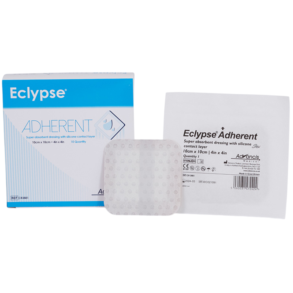 ECLYPSE ADHERENT 10х10 см силиконови абсорбиращи превръзки х 1 бр - Медицински консумативи