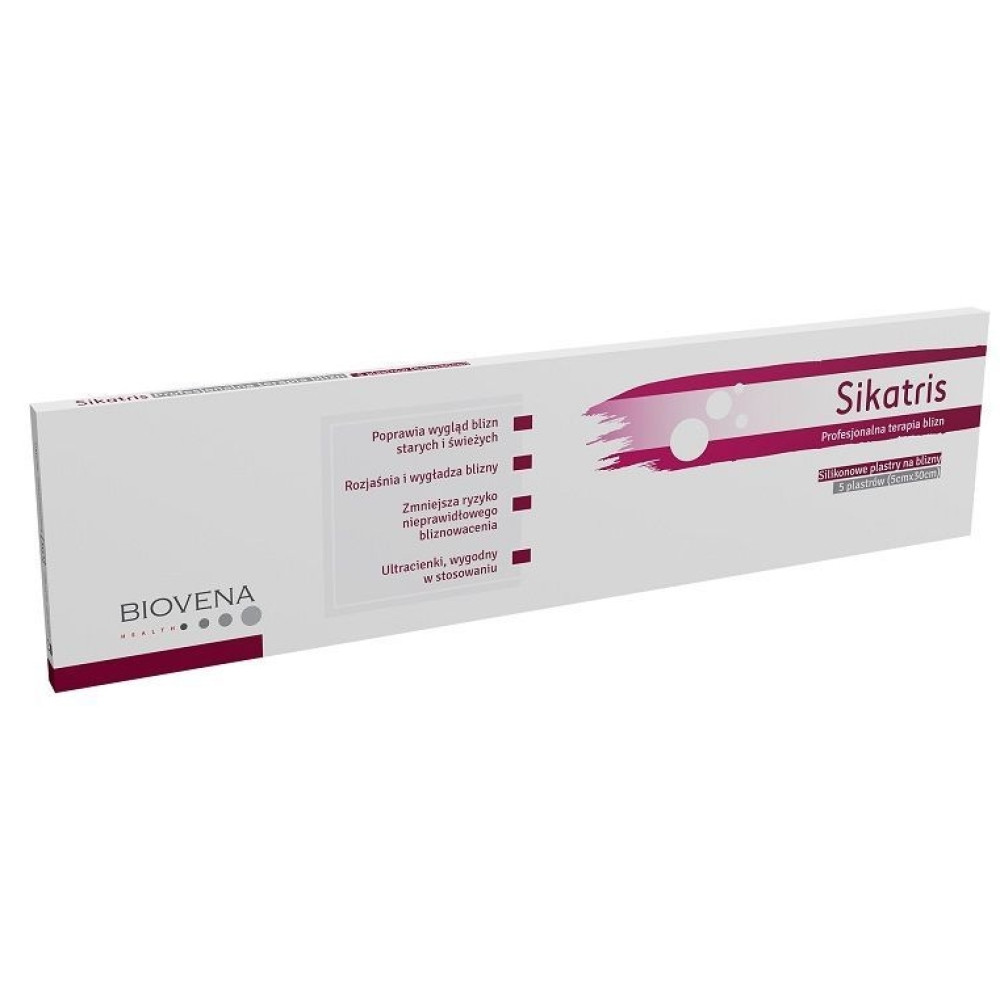 SIKATRIS силиконови пластири за белези универсал 5/30 см x 5 бр - Първа помощ