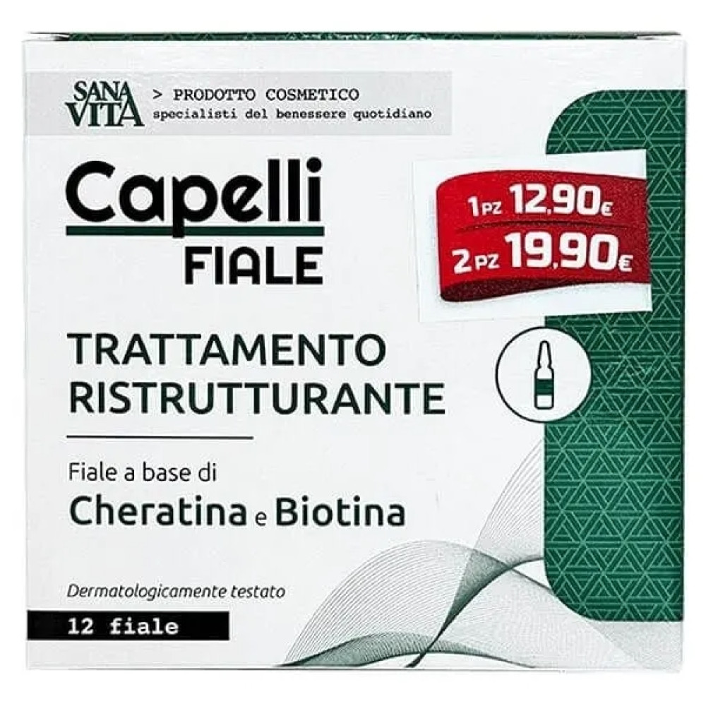 АМПУЛИ ЗА КОСА CAPELLI FIALE 10 мл х 12 бр SANAVITA - Грижа за косата