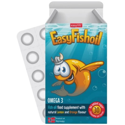 ИЗИФИШОЙЛ ОМЕГА-3 И ВИТАМИН D табл за дъвчене х 30 бр EASYVIT