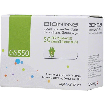 ТЕСТ ЛЕНТИ ЗА ГЛЮКОМЕР BIONIME GS550 х 50 бр (2 х 25 бр)