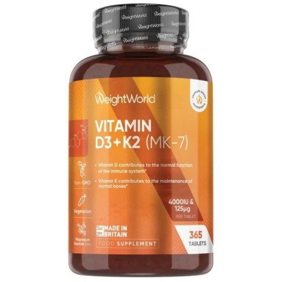 ВИТАМИН D3 4000 IU + K2 125 мкг табл х 365 бр WEIGHT WORLD