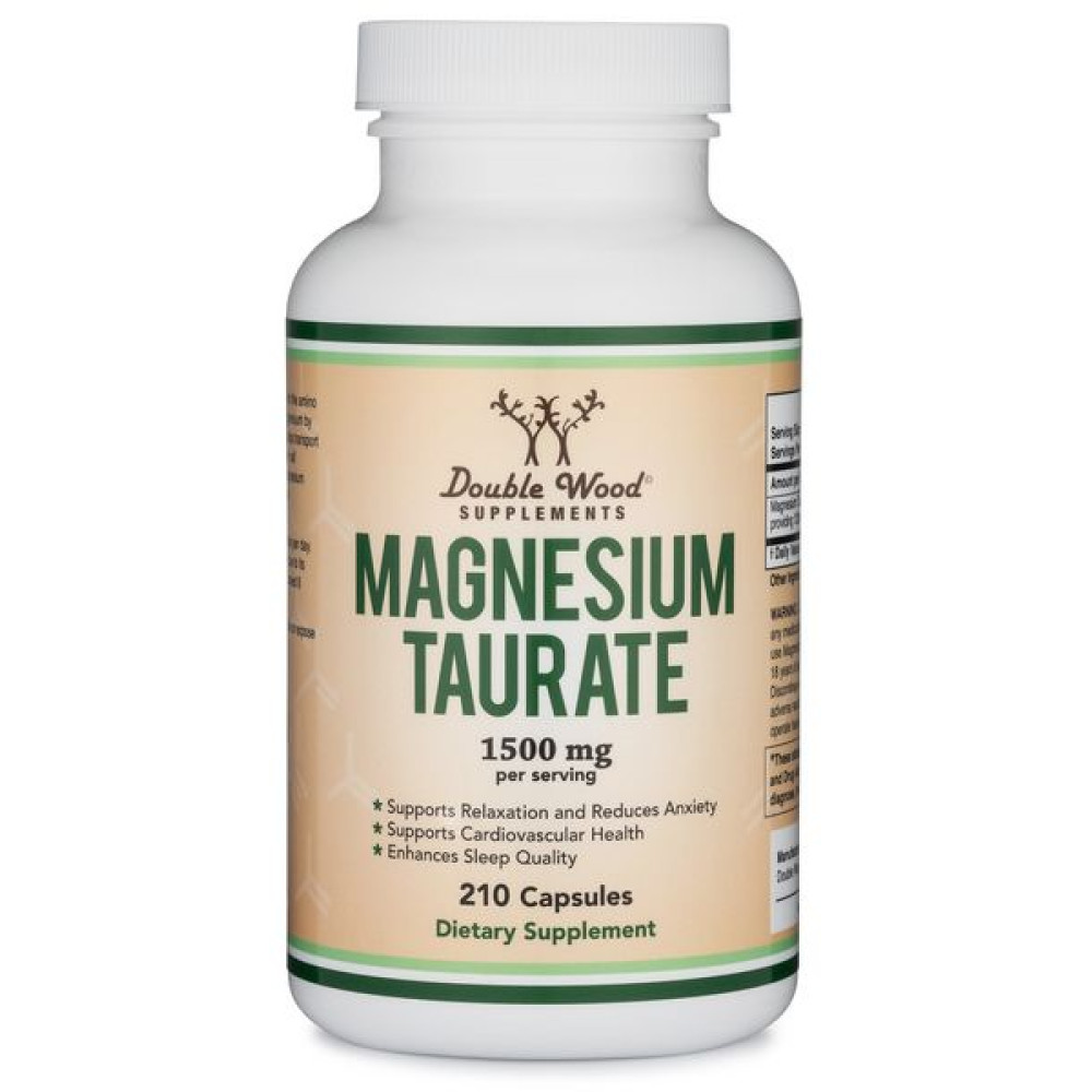 MAGNESIUM TAURATE МАГНЕЗИЙ (ТАУРАТ) капс х 210 бр DOUBLE WOOD - Мускулна система MAGNESIUM TAURATE МАГНЕЗИЙ (ТАУРАТ) капс х 210 бр DOUBLE WOOD - Мускулна система
