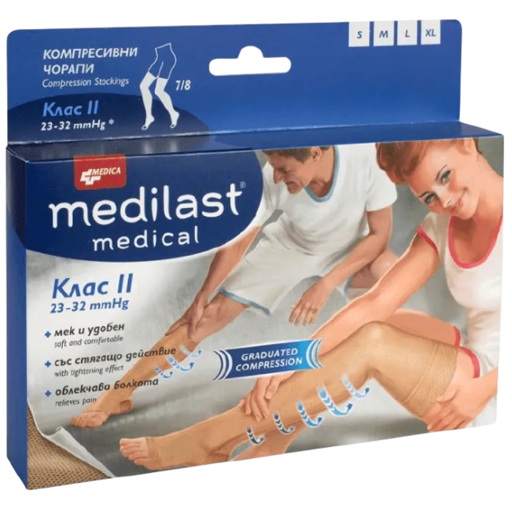 ЧОРАП КОМПРЕСИВЕН MEDILAST р-р XXL 7/8 /клас 2/ - Ортези